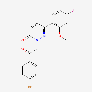 molecular formula C19H14BrFN2O3 B4508138 2-[2-(4-溴苯基)-2-氧代乙基]-6-(4-氟-2-甲氧基苯基)-3(2H)-吡啶酮 