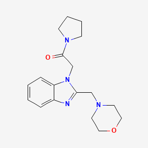 molecular formula C18H24N4O2 B4508153 2-(4-morpholinylmethyl)-1-[2-oxo-2-(1-pyrrolidinyl)ethyl]-1H-benzimidazole 