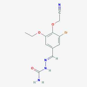 molecular formula C12H13BrN4O3 B450816 (2E)-2-[3-bromo-4-(cyanomethoxy)-5-ethoxybenzylidene]hydrazinecarboxamide 