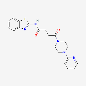 molecular formula C20H21N5O2S B4508204 N-1,3-苯并噻唑-2-基-4-氧代-4-[4-(2-吡啶基)-1-哌嗪基]丁酰胺 