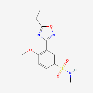 molecular formula C12H15N3O4S B4508205 3-(5-ethyl-1,2,4-oxadiazol-3-yl)-4-methoxy-N-methylbenzenesulfonamide 