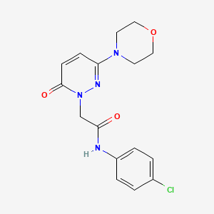 molecular formula C16H17ClN4O3 B4508212 N-(4-chlorophenyl)-2-[3-(4-morpholinyl)-6-oxo-1(6H)-pyridazinyl]acetamide 