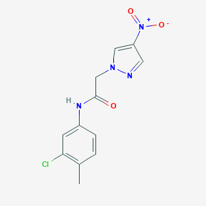 molecular formula C12H11ClN4O3 B450823 N-(3-chloro-4-methylphenyl)-2-(4-nitro-1H-pyrazol-1-yl)acetamide 