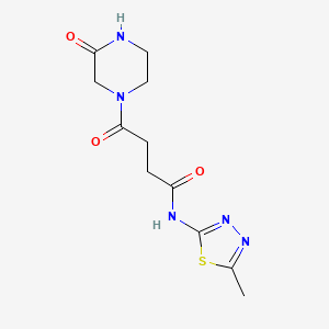 molecular formula C11H15N5O3S B4508247 N-(5-甲基-1,3,4-噻二唑-2-基)-4-氧代-4-(3-氧代-1-哌嗪基)丁酰胺 