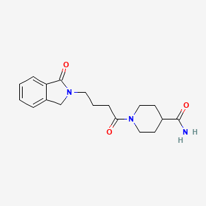 molecular formula C18H23N3O3 B4508258 1-[4-(1-oxo-1,3-dihydro-2H-isoindol-2-yl)butanoyl]-4-piperidinecarboxamide 