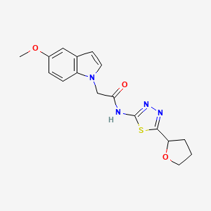 molecular formula C17H18N4O3S B4508282 2-(5-methoxy-1H-indol-1-yl)-N-[(2E)-5-(tetrahydrofuran-2-yl)-1,3,4-thiadiazol-2(3H)-ylidene]acetamide 