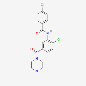 molecular formula C19H19Cl2N3O2 B4508286 4-chloro-N-{2-chloro-5-[(4-methyl-1-piperazinyl)carbonyl]phenyl}benzamide 