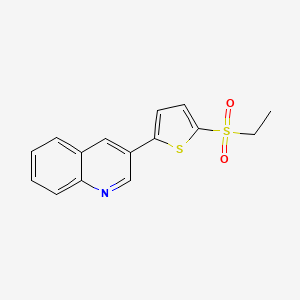 molecular formula C15H13NO2S2 B4508288 3-[5-(ethylsulfonyl)-2-thienyl]quinoline 