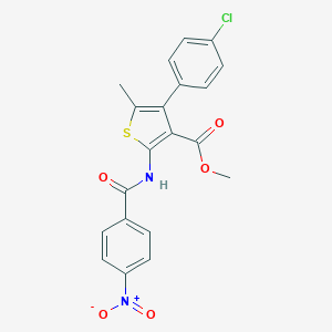 molecular formula C20H15ClN2O5S B450829 Methyl 4-(4-chlorophenyl)-2-({4-nitrobenzoyl}amino)-5-methylthiophene-3-carboxylate 