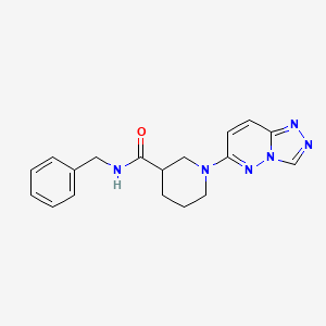 molecular formula C18H20N6O B4508321 N-苄基-1-[1,2,4]三唑并[4,3-b]哒嗪-6-基-3-哌啶甲酰胺 