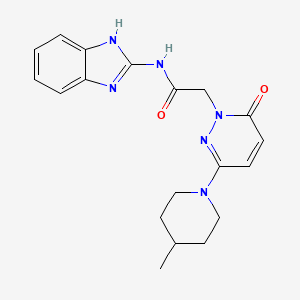 molecular formula C19H22N6O2 B4508344 N-1H-苯并咪唑-2-基-2-[3-(4-甲基-1-哌啶基)-6-氧代-1(6H)-嘧啶基]乙酰胺 