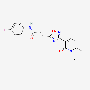 N-(4-fluorophenyl)-3-[3-(6-methyl-2-oxo-1-propyl-1,2-dihydro-3-pyridinyl)-1,2,4-oxadiazol-5-yl]propanamide