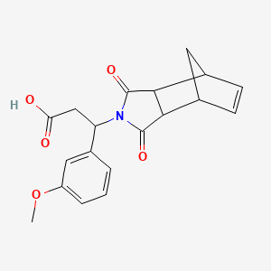 molecular formula C19H19NO5 B4508366 3-(1,3-dioxo-1,3,3a,4,7,7a-hexahydro-2H-4,7-methanoisoindol-2-yl)-3-(3-methoxyphenyl)propanoic acid 