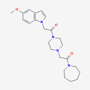 molecular formula C23H32N4O3 B4508370 1-(2-{4-[2-(1-氮杂环戊基)-2-氧代乙基]-1-哌嗪基}-2-氧代乙基)-5-甲氧基-1H-吲哚 