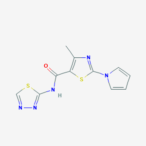 molecular formula C11H9N5OS2 B4508378 4-methyl-2-(1H-pyrrol-1-yl)-N-1,3,4-thiadiazol-2-yl-1,3-thiazole-5-carboxamide 