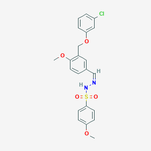 molecular formula C22H21ClN2O5S B450838 N'-{3-[(3-chlorophenoxy)methyl]-4-methoxybenzylidene}-4-methoxybenzenesulfonohydrazide 