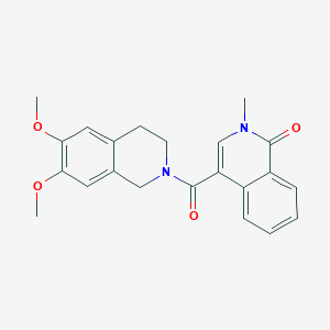 molecular formula C22H22N2O4 B4508394 4-[(6,7-dimethoxy-3,4-dihydro-2(1H)-isoquinolinyl)carbonyl]-2-methyl-1(2H)-isoquinolinone 