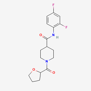 molecular formula C17H20F2N2O3 B4508398 N-(2,4-difluorophenyl)-1-(tetrahydro-2-furanylcarbonyl)-4-piperidinecarboxamide 