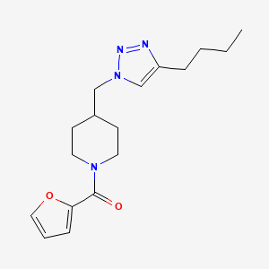 molecular formula C17H24N4O2 B4508401 4-[(4-butyl-1H-1,2,3-triazol-1-yl)methyl]-1-(2-furoyl)piperidine 