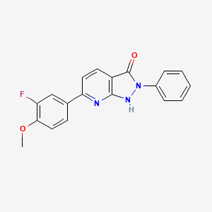 6-(3-fluoro-4-methoxyphenyl)-2-phenyl-1,2-dihydro-3H-pyrazolo[3,4-b]pyridin-3-one