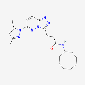 molecular formula C21H29N7O B4508435 N-环辛基-3-[6-(3,5-二甲基-1H-吡唑-1-基)[1,2,4]三唑并[4,3-b]哒嗪-3-基]丙酰胺 