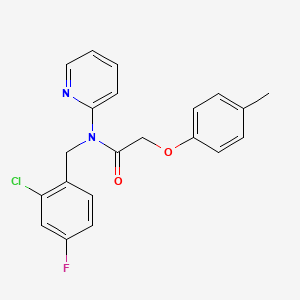 molecular formula C21H18ClFN2O2 B4508452 N-[(2-CHLORO-4-FLUOROPHENYL)METHYL]-2-(4-METHYLPHENOXY)-N-(PYRIDIN-2-YL)ACETAMIDE 