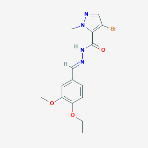molecular formula C15H17BrN4O3 B450846 4-bromo-N'-(4-ethoxy-3-methoxybenzylidene)-1-methyl-1H-pyrazole-5-carbohydrazide 