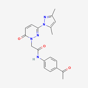 molecular formula C19H19N5O3 B4508464 N-(4-乙酰苯基)-2-[3-(3,5-二甲基-1H-吡唑-1-基)-6-氧代-1(6H)-吡哒嗪基]乙酰胺 