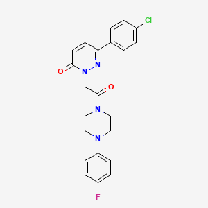 molecular formula C22H20ClFN4O2 B4508491 6-(4-chlorophenyl)-2-{2-[4-(4-fluorophenyl)-1-piperazinyl]-2-oxoethyl}-3(2H)-pyridazinone 