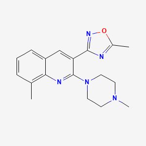 8-methyl-3-(5-methyl-1,2,4-oxadiazol-3-yl)-2-(4-methyl-1-piperazinyl)quinoline