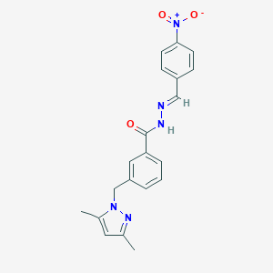 molecular formula C20H19N5O3 B450851 3-[(3,5-dimethyl-1H-pyrazol-1-yl)methyl]-N'-{4-nitrobenzylidene}benzohydrazide 