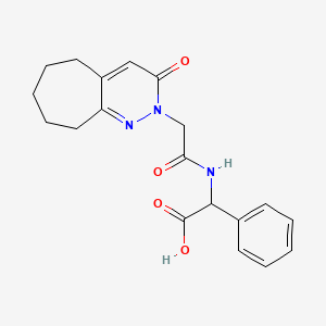 {[(3-oxo-3,5,6,7,8,9-hexahydro-2H-cyclohepta[c]pyridazin-2-yl)acetyl]amino}(phenyl)acetic acid