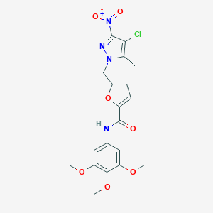 5-({4-chloro-3-nitro-5-methyl-1H-pyrazol-1-yl}methyl)-N-(3,4,5-trimethoxyphenyl)-2-furamide