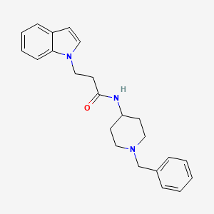 molecular formula C23H27N3O B4508530 N-(1-benzylpiperidin-4-yl)-3-(1H-indol-1-yl)propanamide 