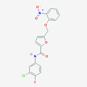 molecular formula C18H12ClFN2O5 B450857 N-(3-chloro-4-fluorophenyl)-5-[(2-nitrophenoxy)methyl]furan-2-carboxamide 