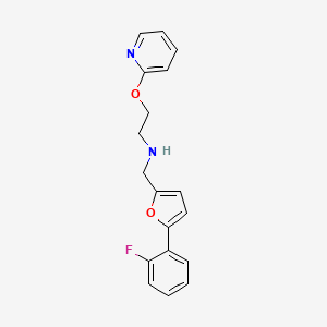 molecular formula C18H17FN2O2 B4508574 {[5-(2-fluorophenyl)furan-2-yl]methyl}[2-(pyridin-2-yloxy)ethyl]amine 