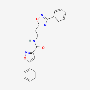 5-phenyl-N-[2-(3-phenyl-1,2,4-oxadiazol-5-yl)ethyl]-3-isoxazolecarboxamide