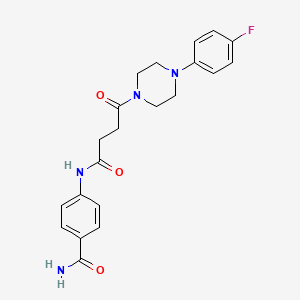 molecular formula C21H23FN4O3 B4508587 4-({4-[4-(4-Fluorophenyl)piperazino]-4-oxobutanoyl}amino)benzamide 