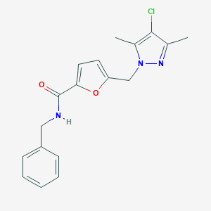 N-benzyl-5-[(4-chloro-3,5-dimethyl-1H-pyrazol-1-yl)methyl]-2-furamide