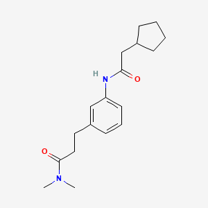 molecular formula C18H26N2O2 B4508595 3-{3-[(cyclopentylacetyl)amino]phenyl}-N,N-dimethylpropanamide 