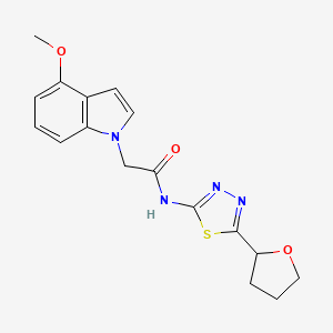 molecular formula C17H18N4O3S B4508603 2-(4-methoxy-1H-indol-1-yl)-N-[(2E)-5-(tetrahydrofuran-2-yl)-1,3,4-thiadiazol-2(3H)-ylidene]acetamide 