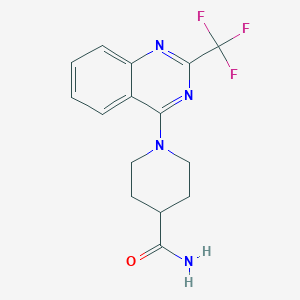 molecular formula C15H15F3N4O B4508628 1-[2-(trifluoromethyl)-4-quinazolinyl]-4-piperidinecarboxamide 