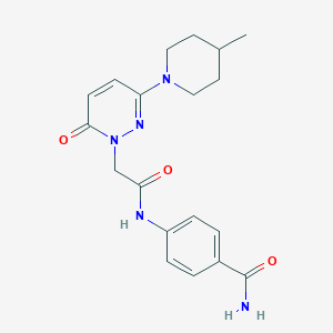 molecular formula C19H23N5O3 B4508648 4-({[3-(4-methylpiperidin-1-yl)-6-oxopyridazin-1(6H)-yl]acetyl}amino)benzamide 