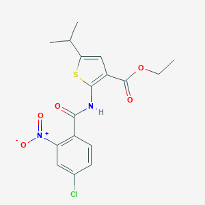 molecular formula C17H17ClN2O5S B450867 Ethyl 2-({4-chloro-2-nitrobenzoyl}amino)-5-isopropylthiophene-3-carboxylate 