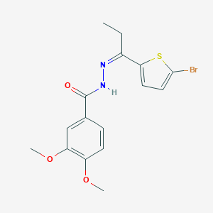 molecular formula C16H17BrN2O3S B450871 N'-[1-(5-bromo-2-thienyl)propylidene]-3,4-dimethoxybenzohydrazide 