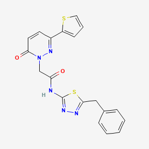 molecular formula C19H15N5O2S2 B4508712 N-(5-benzyl-1,3,4-thiadiazol-2-yl)-2-[6-oxo-3-(2-thienyl)-1(6H)-pyridazinyl]acetamide 