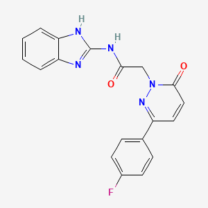 molecular formula C19H14FN5O2 B4508713 N-1H-benzimidazol-2-yl-2-[3-(4-fluorophenyl)-6-oxo-1(6H)-pyridazinyl]acetamide 