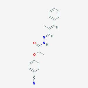 molecular formula C20H19N3O2 B450874 2-(4-cyanophenoxy)-N'-(2-methyl-3-phenyl-2-propenylidene)propanohydrazide 
