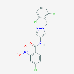 molecular formula C17H11Cl3N4O3 B450882 4-chloro-N-[1-(2,6-dichlorobenzyl)-1H-pyrazol-4-yl]-2-nitrobenzamide 