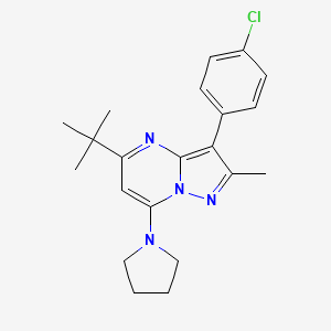 5-tert-butyl-3-(4-chlorophenyl)-2-methyl-7-(1-pyrrolidinyl)pyrazolo[1,5-a]pyrimidine